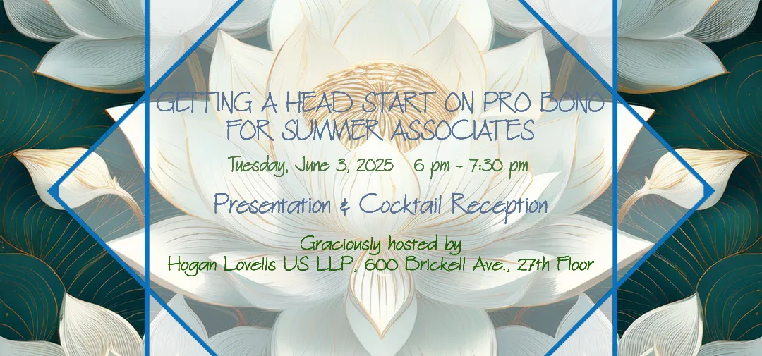 Getting a Head Start on Pro Bono for Summer Associates Flyer